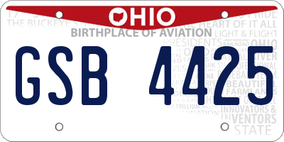 OH license plate GSB4425