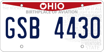 OH license plate GSB4430