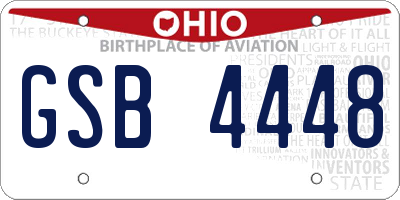 OH license plate GSB4448