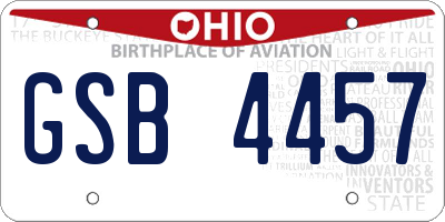 OH license plate GSB4457