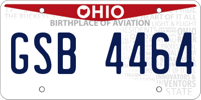 OH license plate GSB4464