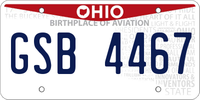 OH license plate GSB4467