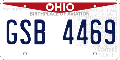 OH license plate GSB4469