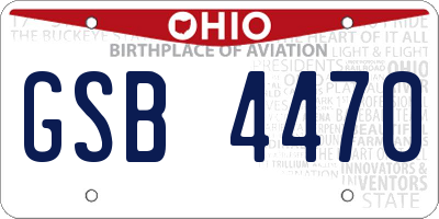 OH license plate GSB4470