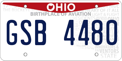 OH license plate GSB4480