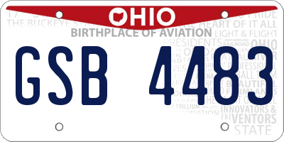 OH license plate GSB4483