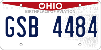 OH license plate GSB4484