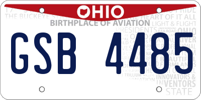 OH license plate GSB4485