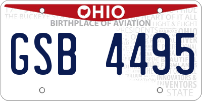 OH license plate GSB4495