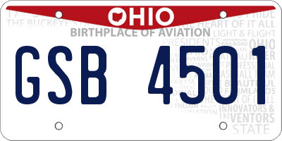 OH license plate GSB4501