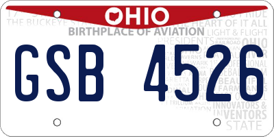 OH license plate GSB4526