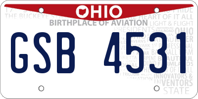 OH license plate GSB4531