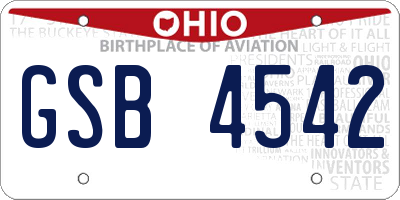 OH license plate GSB4542