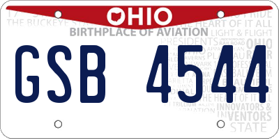 OH license plate GSB4544