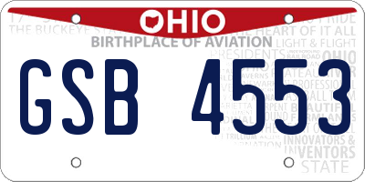 OH license plate GSB4553