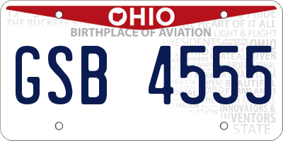 OH license plate GSB4555