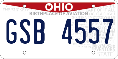 OH license plate GSB4557