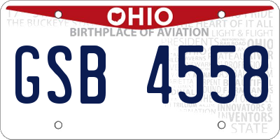 OH license plate GSB4558