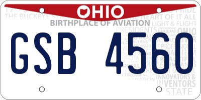 OH license plate GSB4560