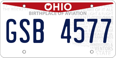 OH license plate GSB4577