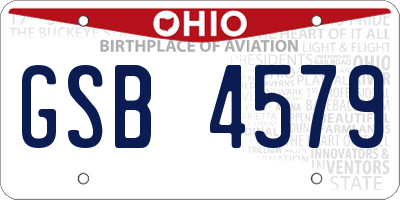 OH license plate GSB4579