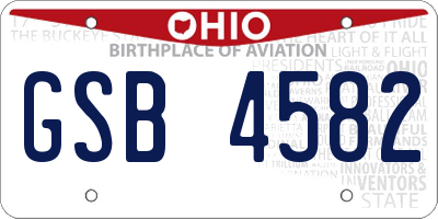 OH license plate GSB4582