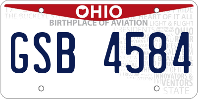 OH license plate GSB4584