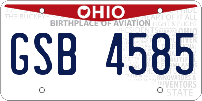 OH license plate GSB4585