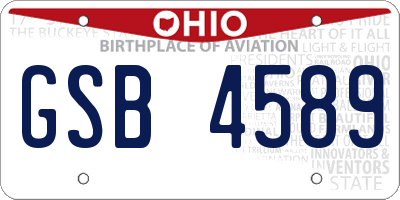 OH license plate GSB4589