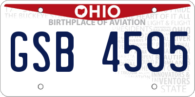OH license plate GSB4595