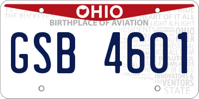 OH license plate GSB4601