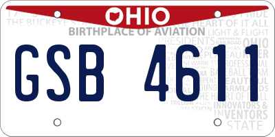 OH license plate GSB4611