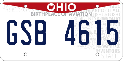 OH license plate GSB4615