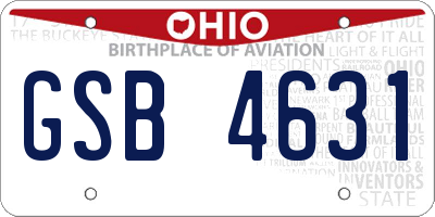 OH license plate GSB4631