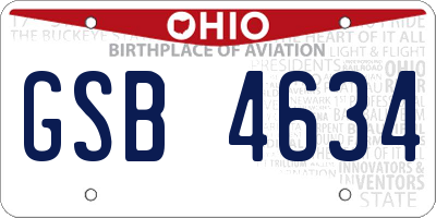 OH license plate GSB4634