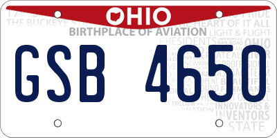 OH license plate GSB4650