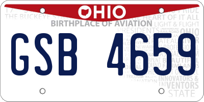 OH license plate GSB4659