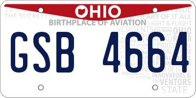 OH license plate GSB4664