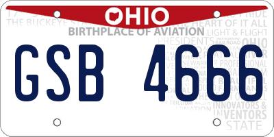 OH license plate GSB4666