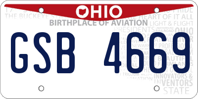 OH license plate GSB4669