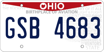 OH license plate GSB4683