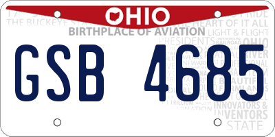 OH license plate GSB4685