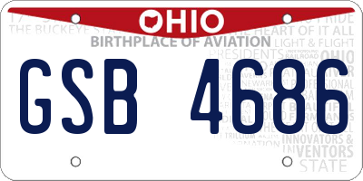 OH license plate GSB4686