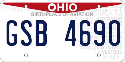 OH license plate GSB4690