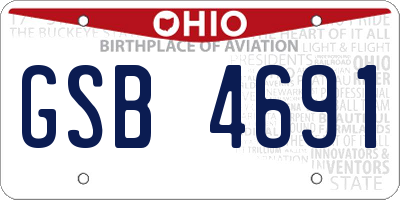 OH license plate GSB4691