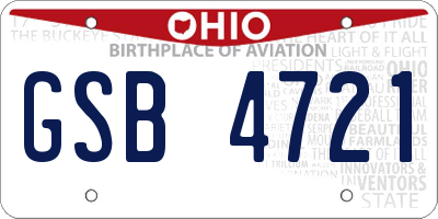 OH license plate GSB4721