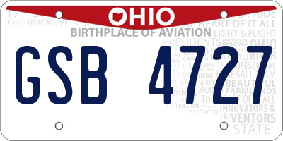 OH license plate GSB4727