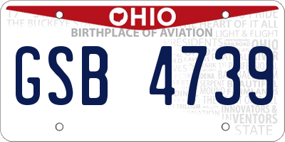 OH license plate GSB4739