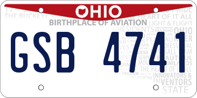 OH license plate GSB4741