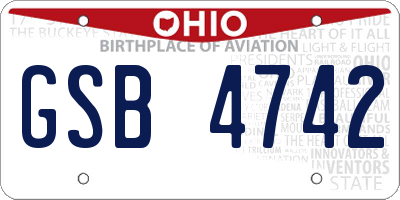 OH license plate GSB4742